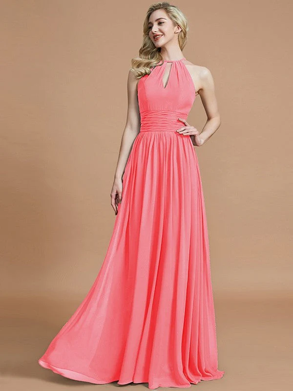 Amazing Chiffon Scoop Sleeveless Bridesmaid Dresses - Image 33