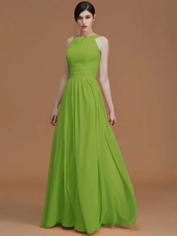 Charming Halter Sleeveless Ruched Chiffon Bridesmaid Dresses - Image 20