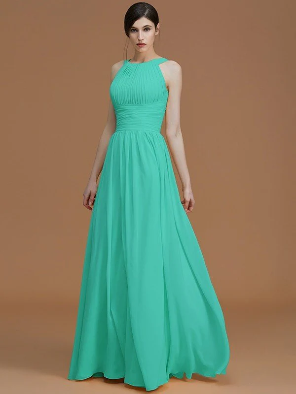 Charming Halter Sleeveless Ruched Chiffon Bridesmaid Dresses - Image 21