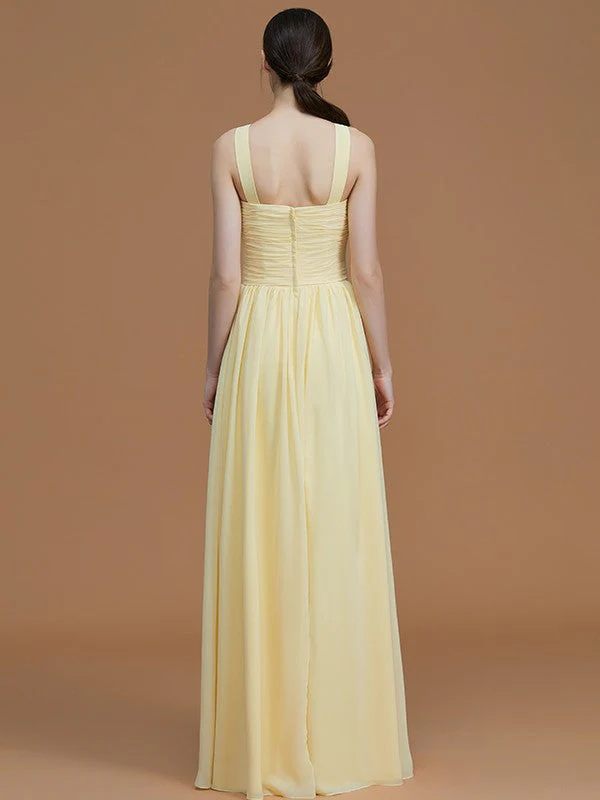 Charming Halter Sleeveless Ruched Chiffon Bridesmaid Dresses - Image 36
