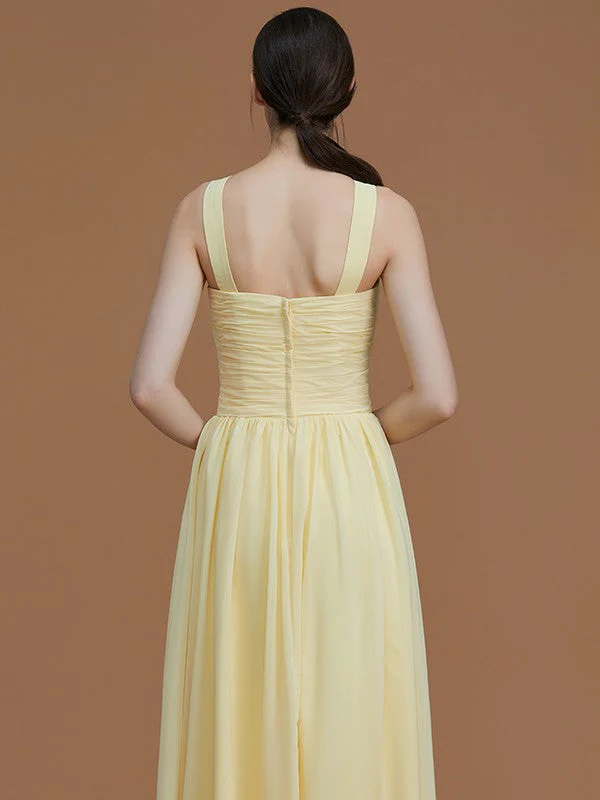 Charming Halter Sleeveless Ruched Chiffon Bridesmaid Dresses - Image 7