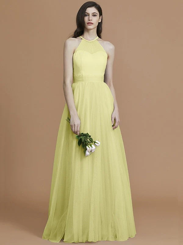 Charming Halter Sleeveless Ruffles Tulle Bridesmaid Dresses - Image 14