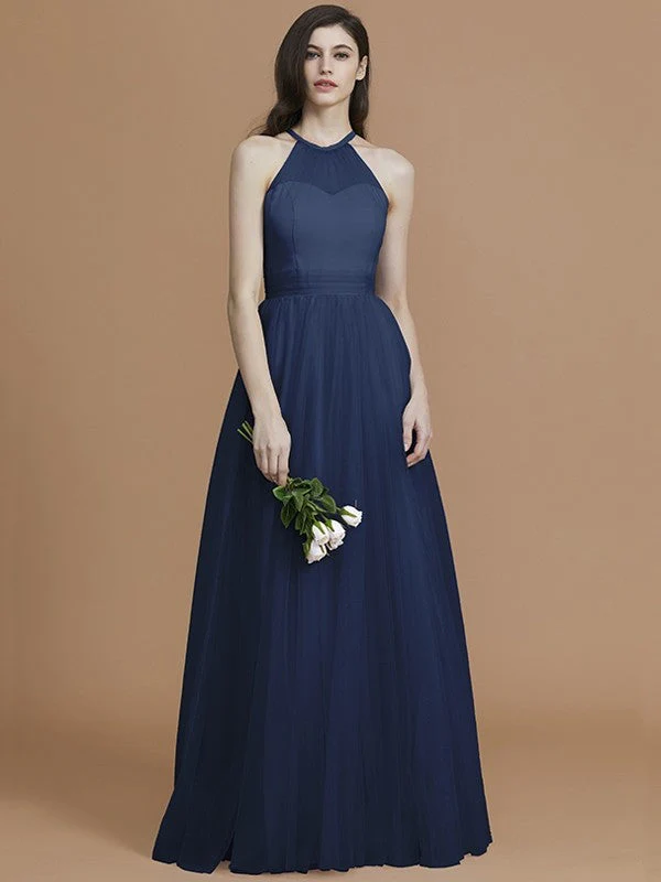 Charming Halter Sleeveless Ruffles Tulle Bridesmaid Dresses - Image 16
