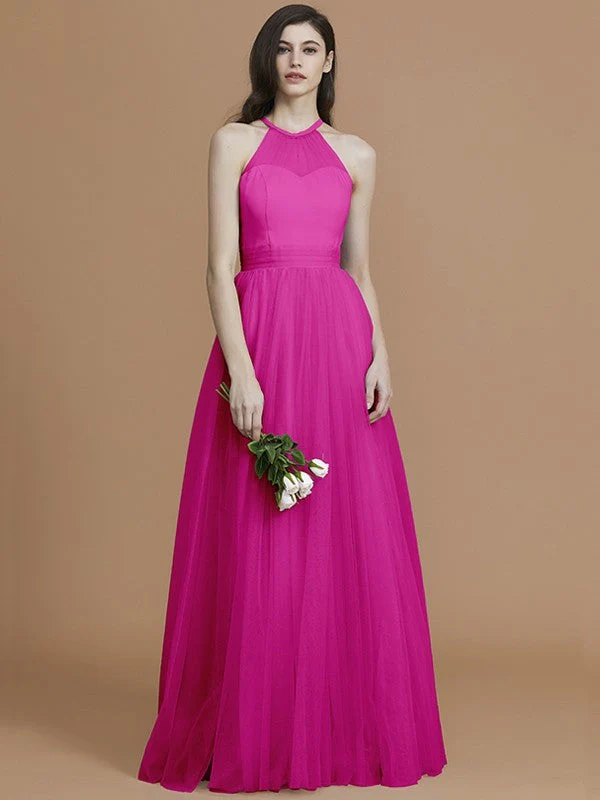 Charming Halter Sleeveless Ruffles Tulle Bridesmaid Dresses - Image 17