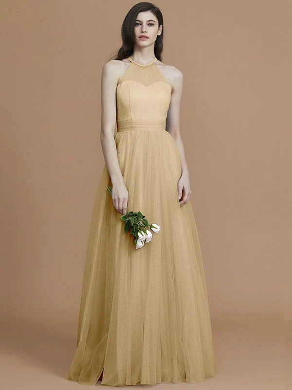 Charming Halter Sleeveless Ruffles Tulle Bridesmaid Dresses - Image 18