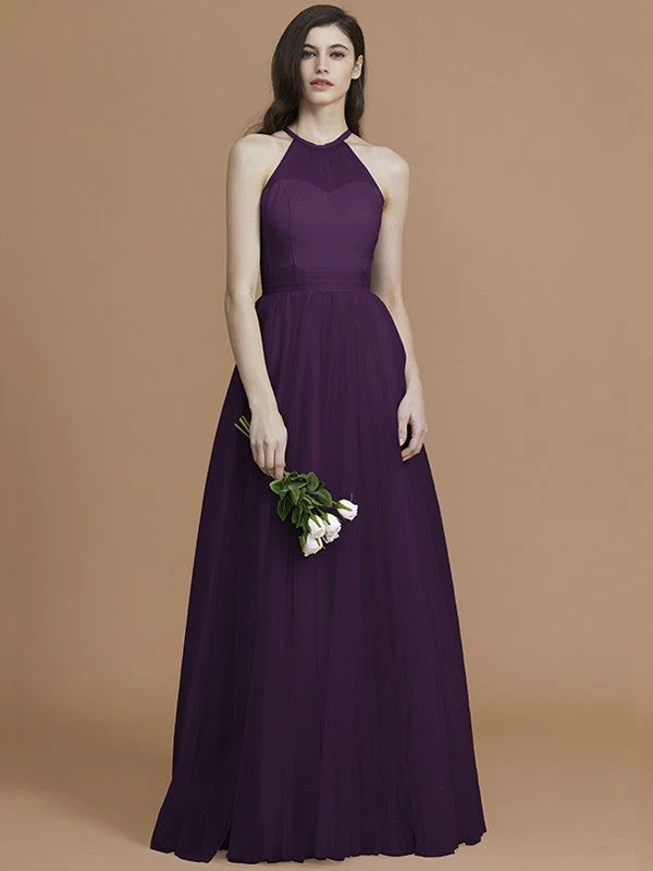 Charming Halter Sleeveless Ruffles Tulle Bridesmaid Dresses - Image 19