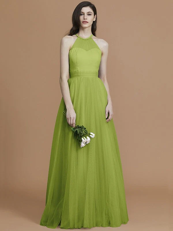 Charming Halter Sleeveless Ruffles Tulle Bridesmaid Dresses - Image 20
