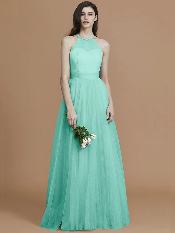 Charming Halter Sleeveless Ruffles Tulle Bridesmaid Dresses - Image 21
