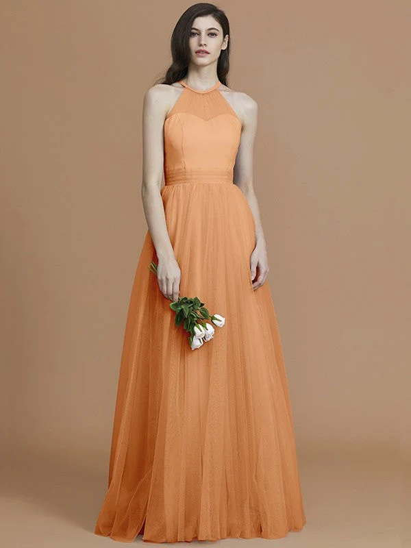 Charming Halter Sleeveless Ruffles Tulle Bridesmaid Dresses - Image 26