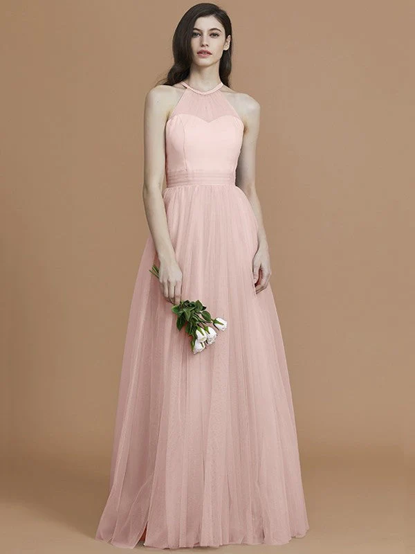 Charming Halter Sleeveless Ruffles Tulle Bridesmaid Dresses - Image 27