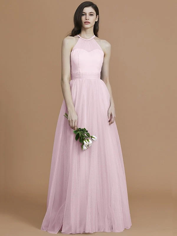 Charming Halter Sleeveless Ruffles Tulle Bridesmaid Dresses - Image 28
