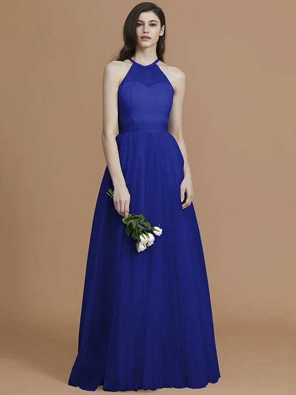 Charming Halter Sleeveless Ruffles Tulle Bridesmaid Dresses - Image 31