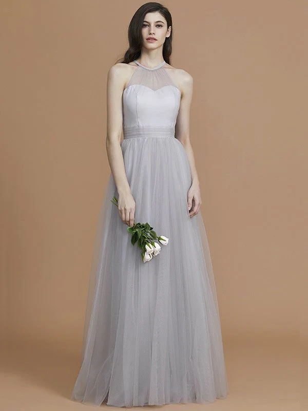 Charming Halter Sleeveless Ruffles Tulle Bridesmaid Dresses - Image 33