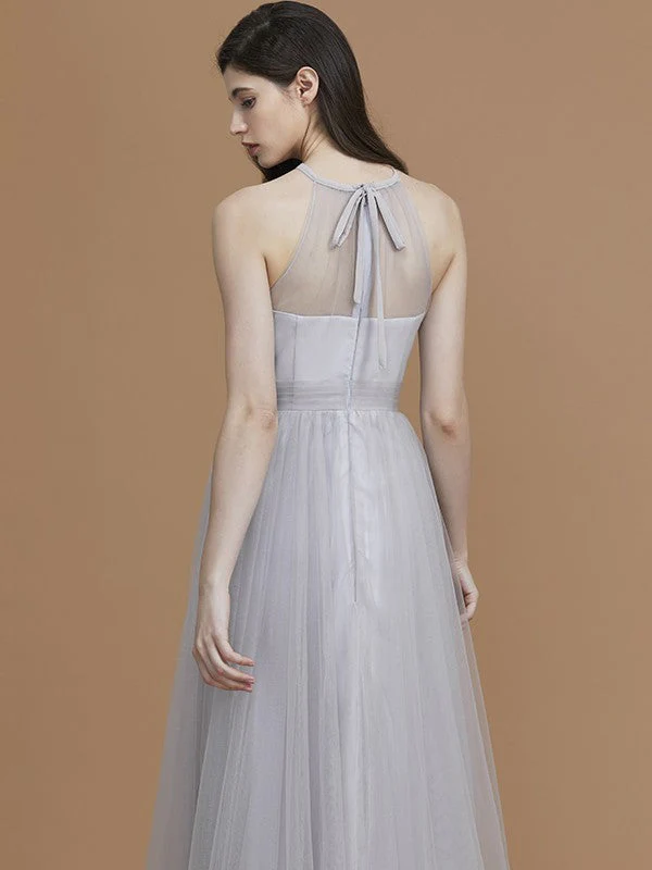 Charming Halter Sleeveless Ruffles Tulle Bridesmaid Dresses - Image 7