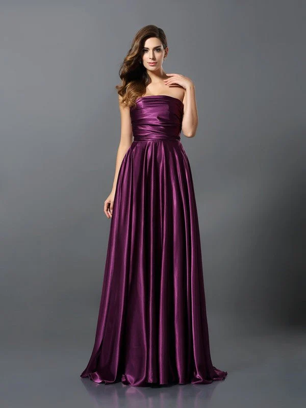 Charming Pleats Sleeveless Long Bridesmaid Dresses - Image 12