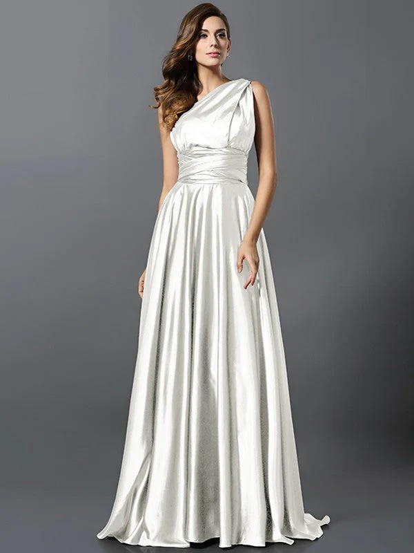 Charming Pleats Sleeveless Long Bridesmaid Dresses - Image 28