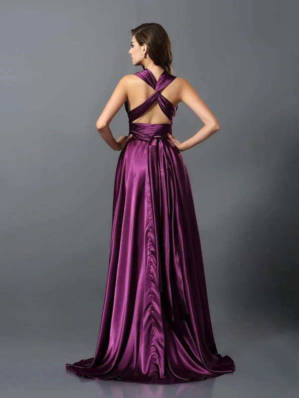 Charming Pleats Sleeveless Long Bridesmaid Dresses - Image 7