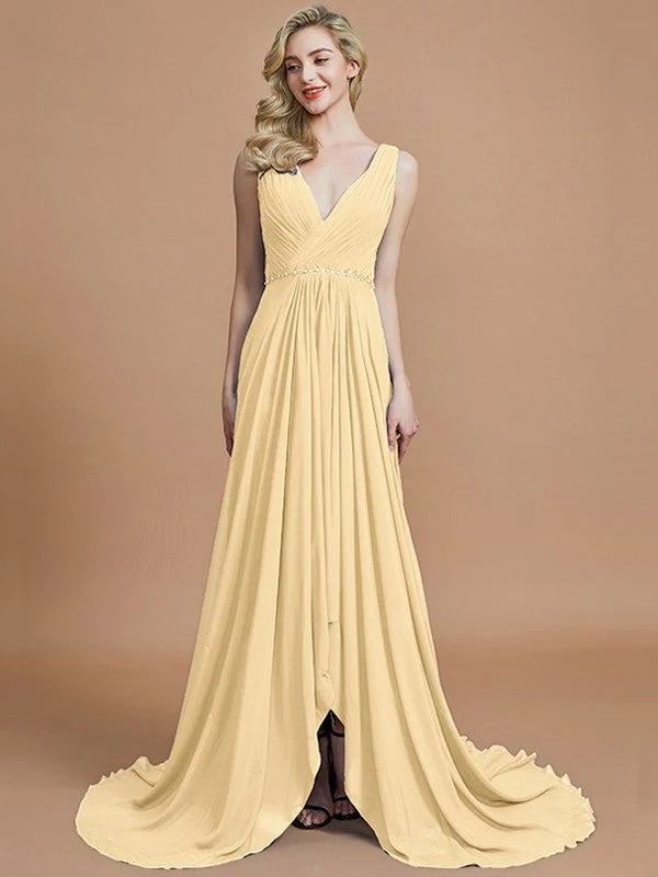 Charming Sleeveless V-neck Chiffon Bridesmaid Dresses - Image 11