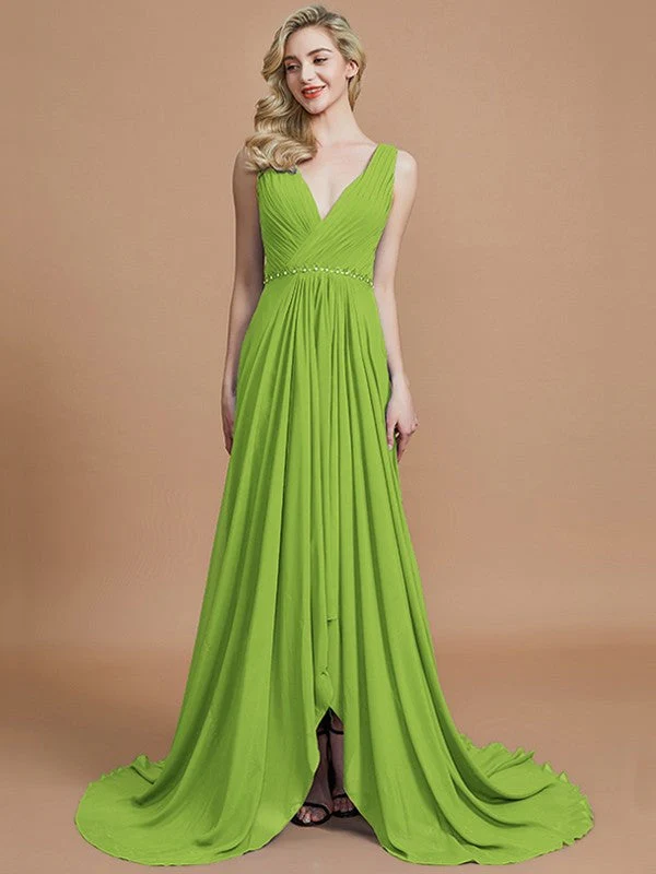 Charming Sleeveless V-neck Chiffon Bridesmaid Dresses - Image 19
