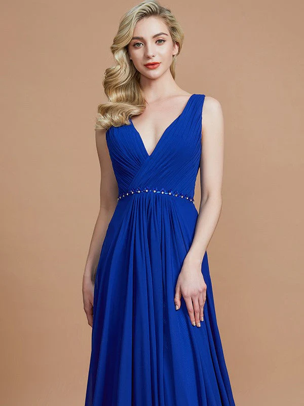 Charming Sleeveless V-neck Chiffon Bridesmaid Dresses - Image 2