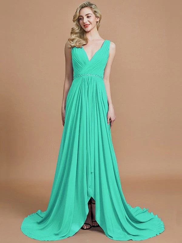 Charming Sleeveless V-neck Chiffon Bridesmaid Dresses - Image 20