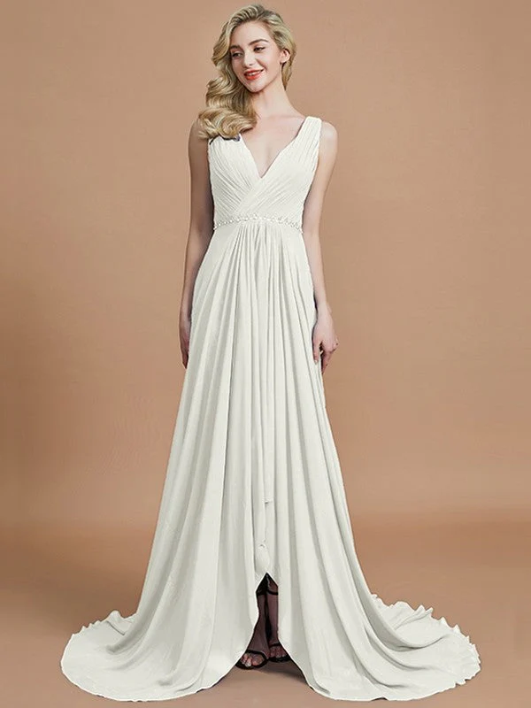 Charming Sleeveless V-neck Chiffon Bridesmaid Dresses - Image 21