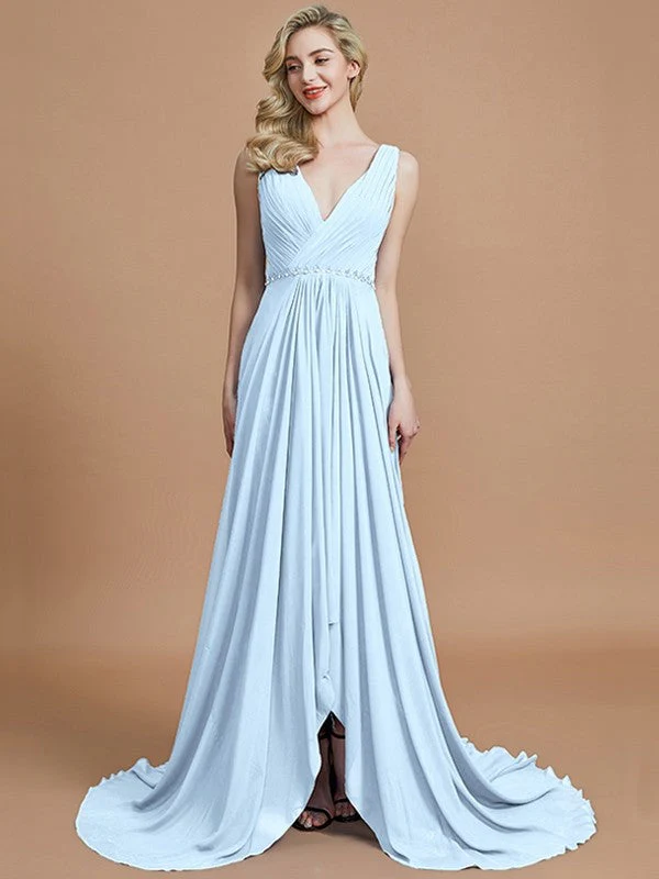 Charming Sleeveless V-neck Chiffon Bridesmaid Dresses - Image 23