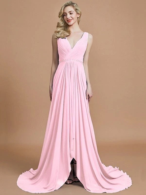 Charming Sleeveless V-neck Chiffon Bridesmaid Dresses - Image 27