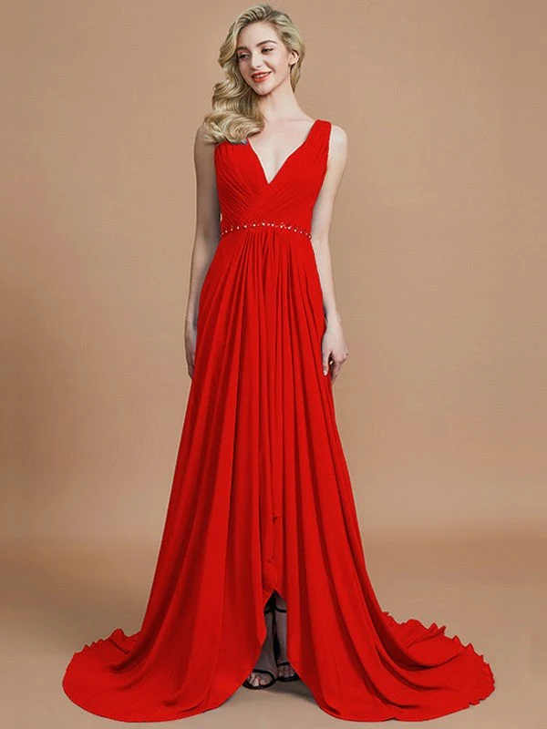 Charming Sleeveless V-neck Chiffon Bridesmaid Dresses - Image 28