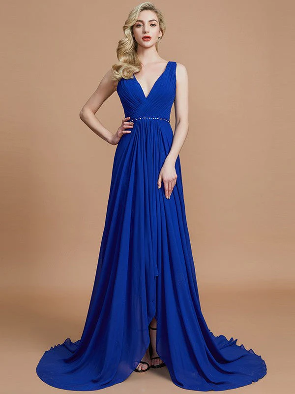 Charming Sleeveless V-neck Chiffon Bridesmaid Dresses - Image 3