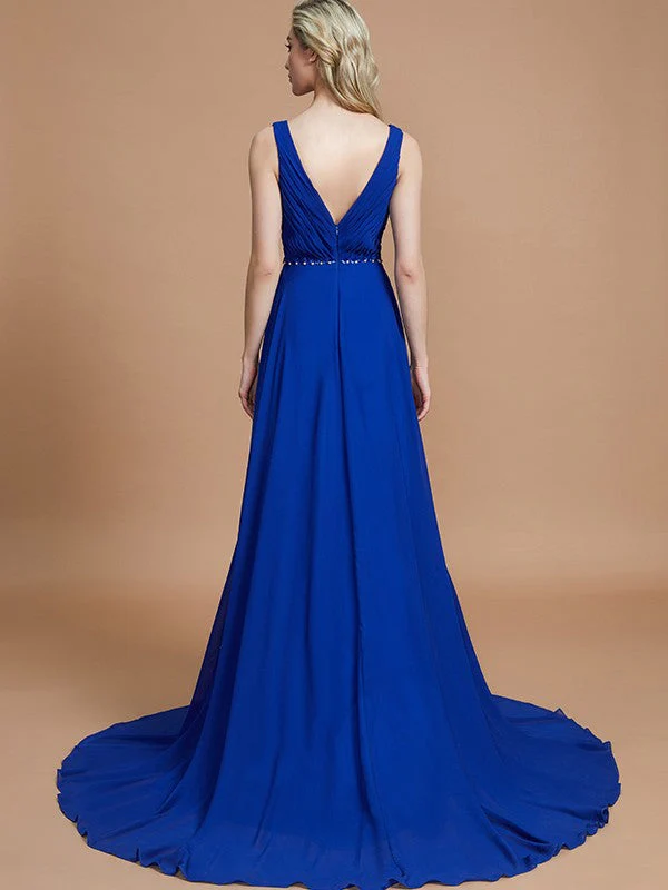 Charming Sleeveless V-neck Chiffon Bridesmaid Dresses - Image 35
