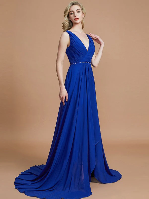 Charming Sleeveless V-neck Chiffon Bridesmaid Dresses - Image 6