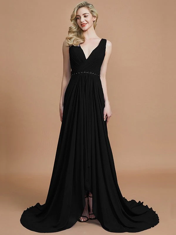 Charming Sleeveless V-neck Chiffon Bridesmaid Dresses - Image 7