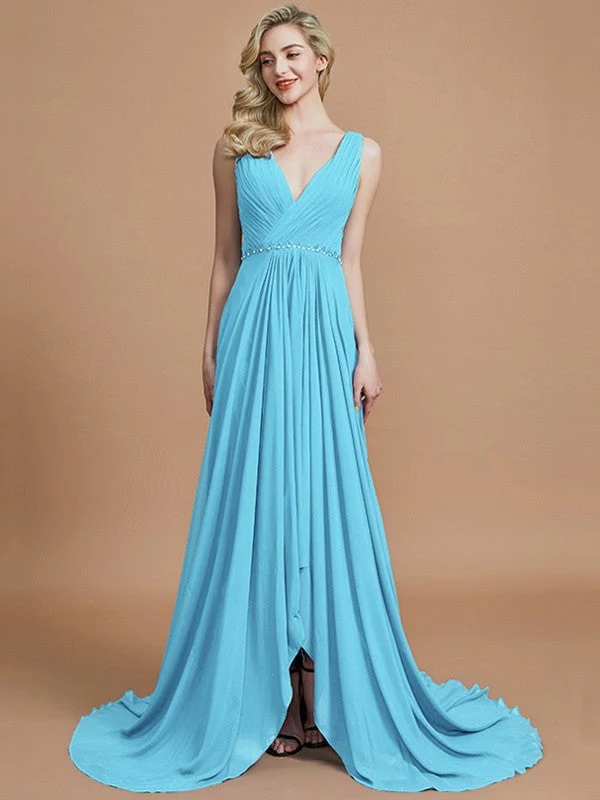 Charming Sleeveless V-neck Chiffon Bridesmaid Dresses - Image 8