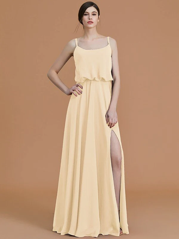 Charming Spaghetti Straps Sleeveless Ruffles Chiffon Bridesmaid Dresses - Image 11