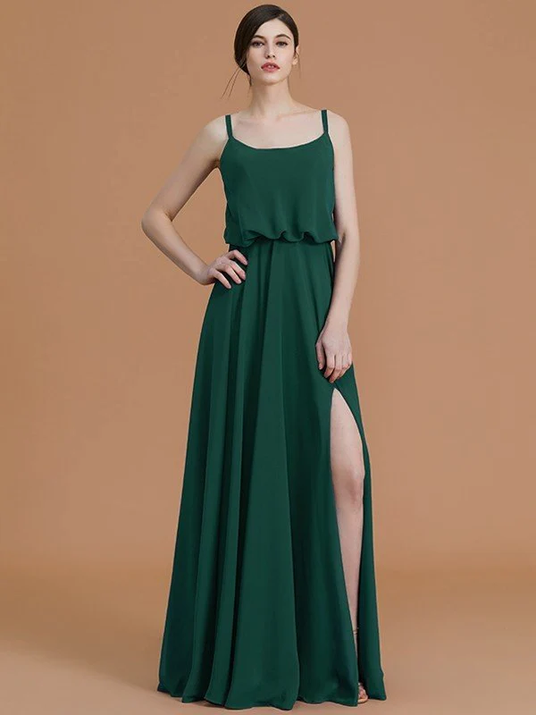 Charming Spaghetti Straps Sleeveless Ruffles Chiffon Bridesmaid Dresses - Image 14