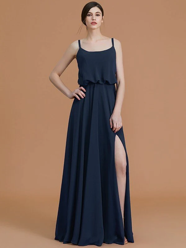 Charming Spaghetti Straps Sleeveless Ruffles Chiffon Bridesmaid Dresses - Image 15