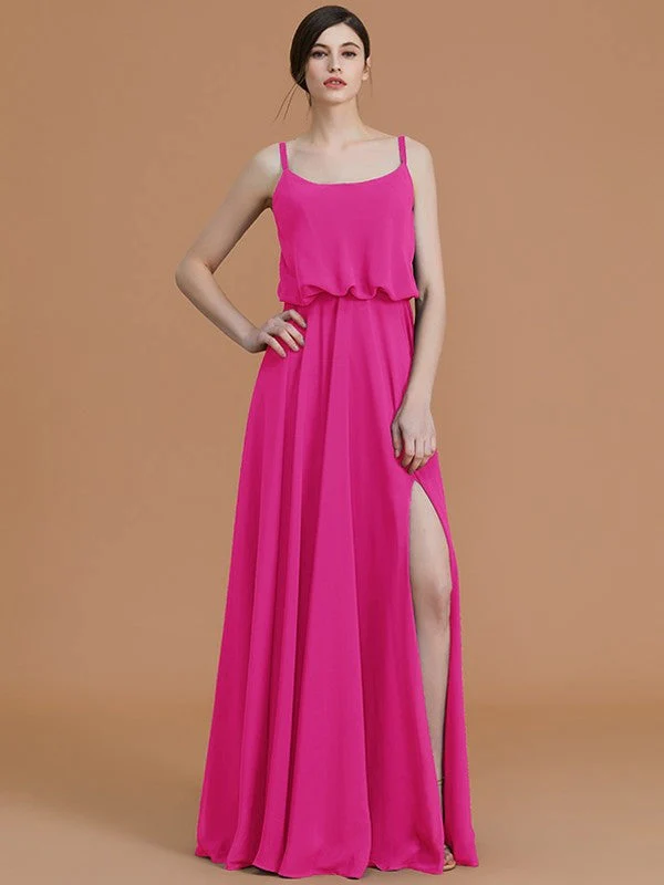 Charming Spaghetti Straps Sleeveless Ruffles Chiffon Bridesmaid Dresses - Image 16