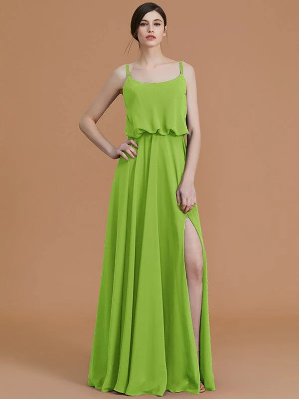 Charming Spaghetti Straps Sleeveless Ruffles Chiffon Bridesmaid Dresses - Image 19