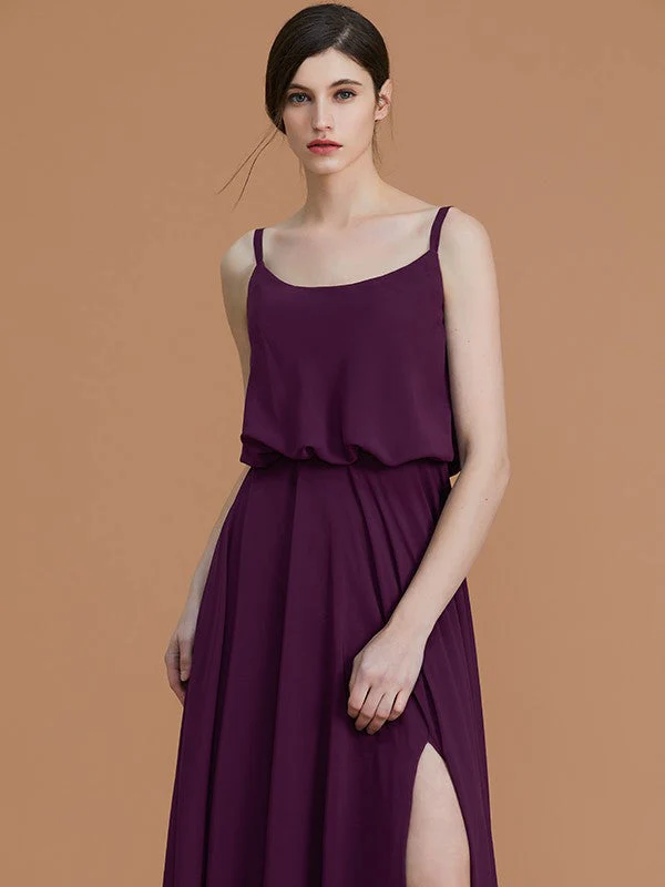 Charming Spaghetti Straps Sleeveless Ruffles Chiffon Bridesmaid Dresses - Image 2