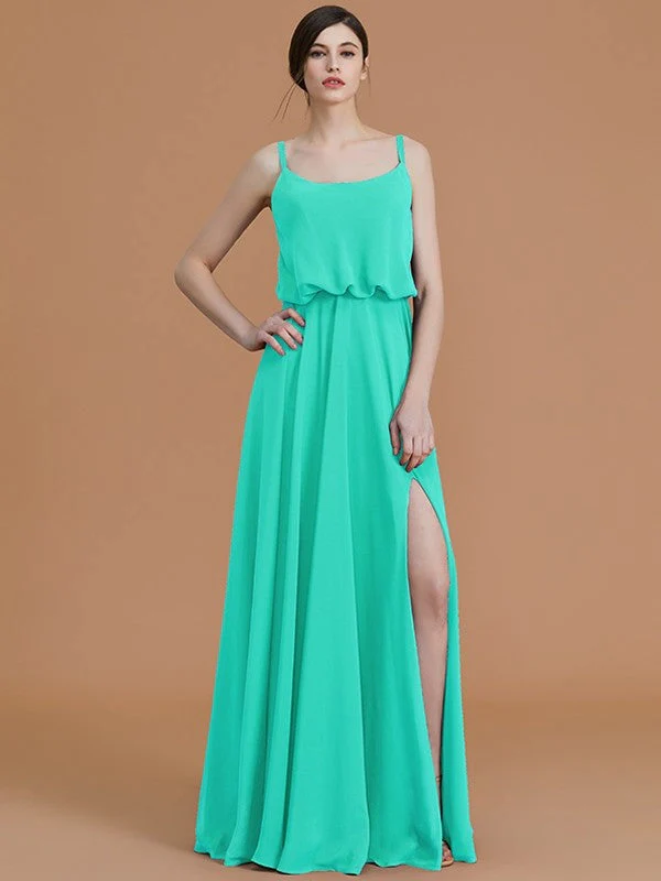 Charming Spaghetti Straps Sleeveless Ruffles Chiffon Bridesmaid Dresses - Image 20