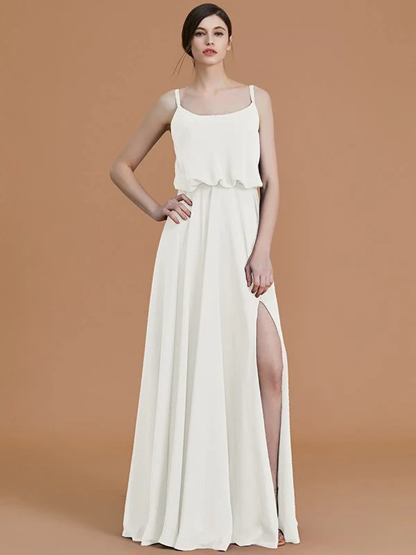 Charming Spaghetti Straps Sleeveless Ruffles Chiffon Bridesmaid Dresses - Image 21