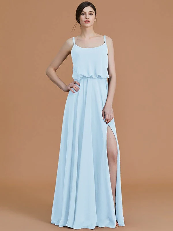 Charming Spaghetti Straps Sleeveless Ruffles Chiffon Bridesmaid Dresses - Image 23