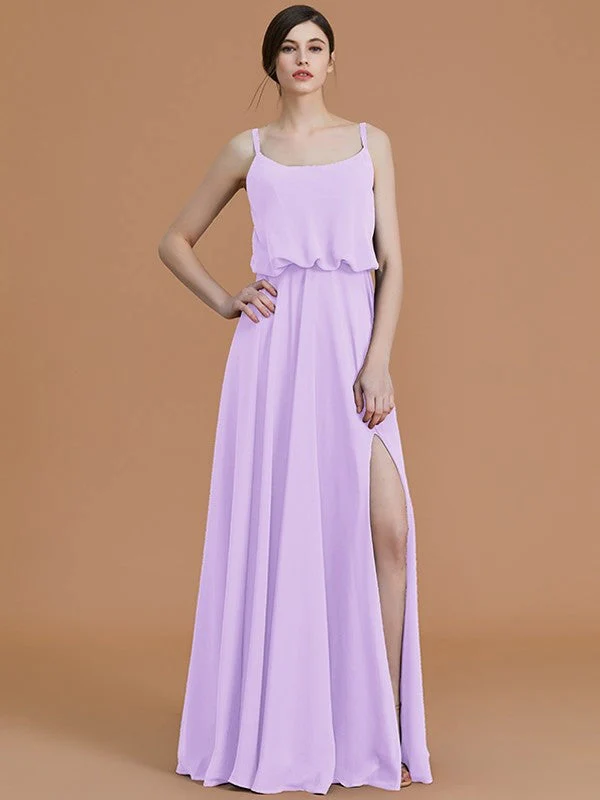 Charming Spaghetti Straps Sleeveless Ruffles Chiffon Bridesmaid Dresses - Image 24
