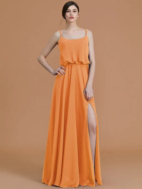 Charming Spaghetti Straps Sleeveless Ruffles Chiffon Bridesmaid Dresses - Image 25