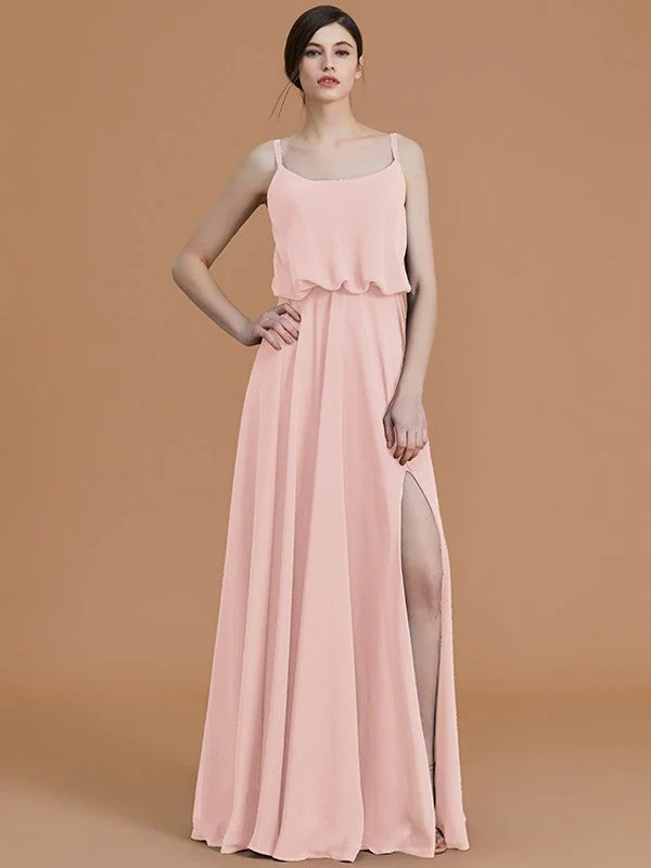 Charming Spaghetti Straps Sleeveless Ruffles Chiffon Bridesmaid Dresses - Image 26