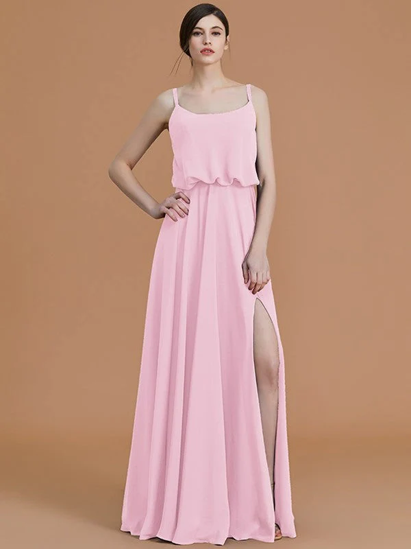 Charming Spaghetti Straps Sleeveless Ruffles Chiffon Bridesmaid Dresses - Image 27