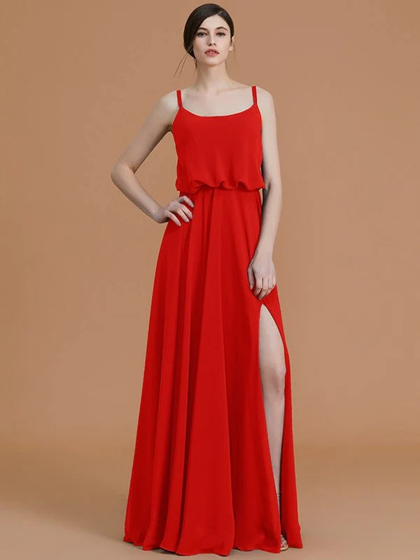 Charming Spaghetti Straps Sleeveless Ruffles Chiffon Bridesmaid Dresses - Image 28