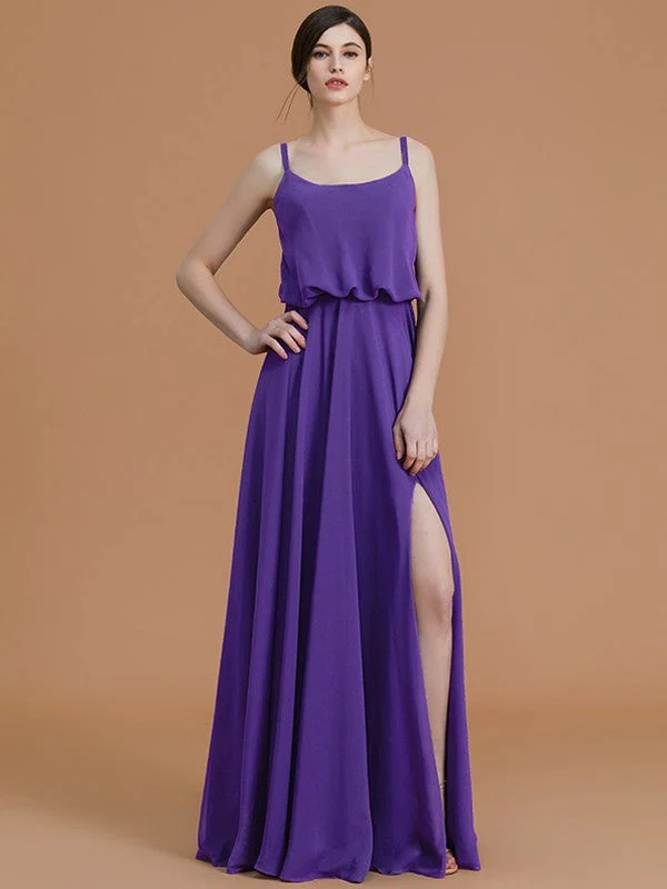 Charming Spaghetti Straps Sleeveless Ruffles Chiffon Bridesmaid Dresses - Image 29