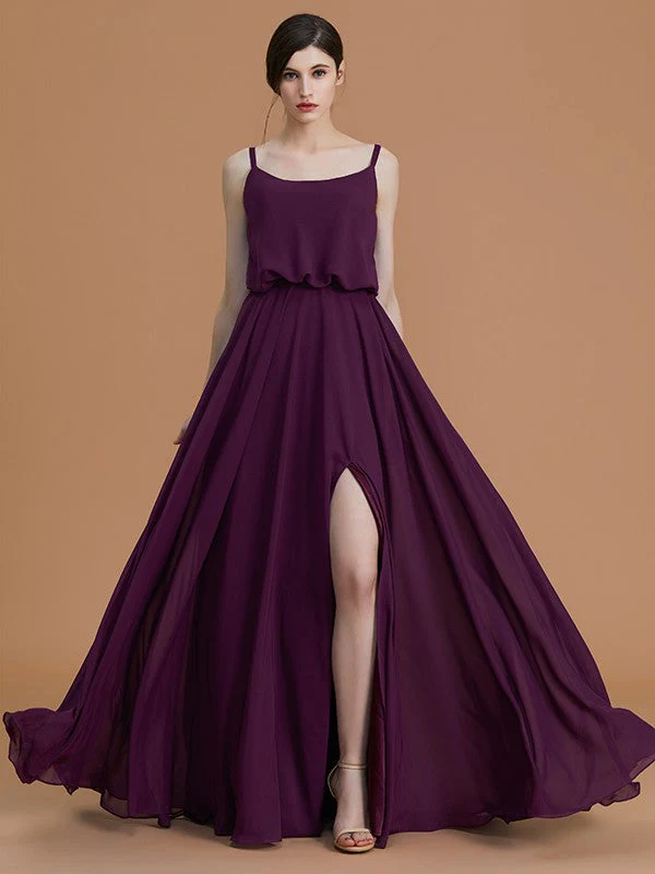 Charming Spaghetti Straps Sleeveless Ruffles Chiffon Bridesmaid Dresses - Image 3
